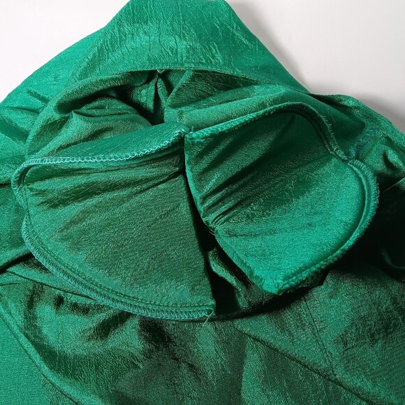 GJ Clar Blouse Size 18/20 Pullover Short Sleeve Green Crinkle Vintage Retro 80s - Picture 8 of 12